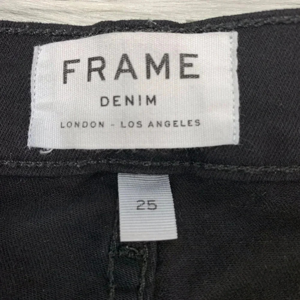 FRAME DENIM Le High Straight Jeans Velvet Tux Ray Stagger Women's Size 25 - Picture 10 of 13